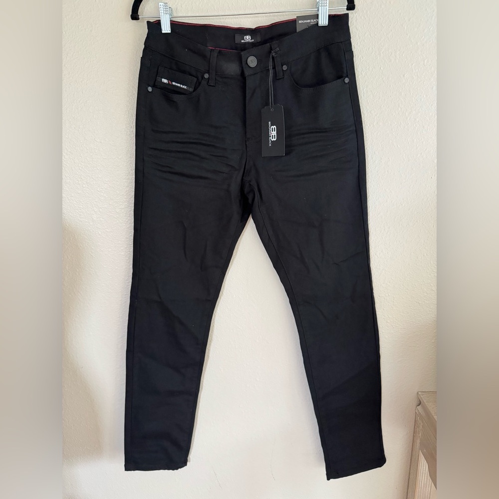BENJAMIN BLACK SLIM JEANS 30x32 black jeans -MP000LPU20